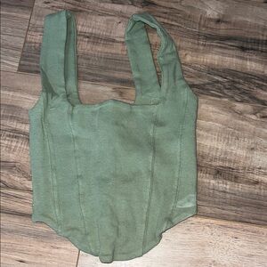 Cotton On Green Sleeveless Bustier Bodysuit Tank Top